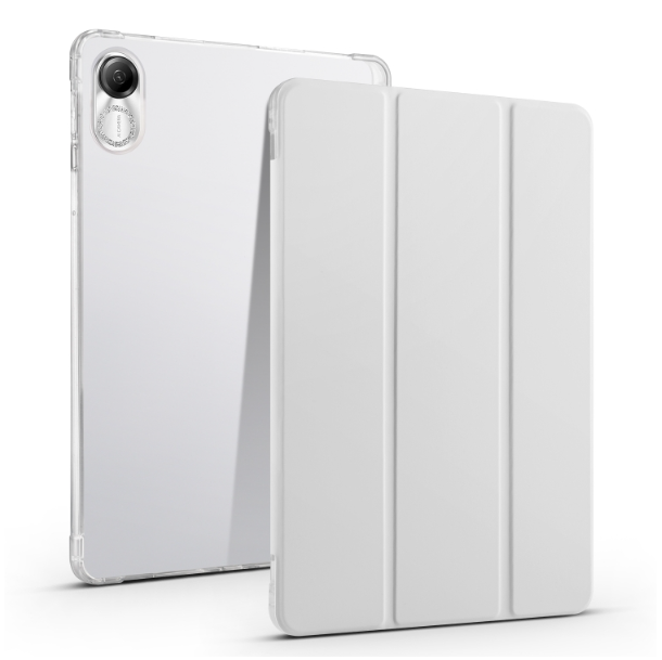 3-folding Transparent TPU Smart Leather Tablet Case Grey - For Honor Pad X9 / Pad X8 Pro - MosAccessories